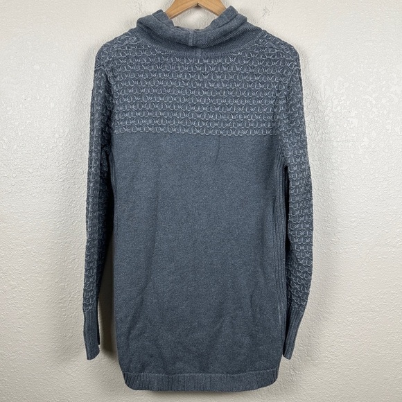Eddie Bauer Gray Knit Long Sleeve Adjustable Cowl Neck Sweater Size XLarge - Picture 7 of 11